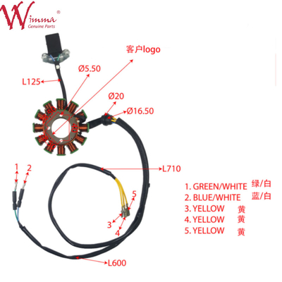 Μοτοσυκλέτα Μαγνητικός Στατήρας Coil Stator Comp DY200WOLF Καλής ποιότητας 8 πόλος